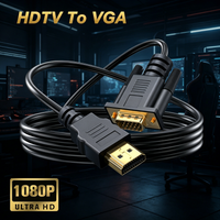 1.8M hdmi to VGA Converter Cable, High Speed Stable Signal 1080P Video Adapter for PC Laptop Monitor Projector Home Office