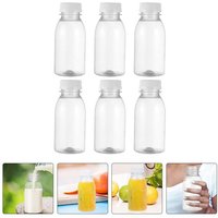 6Pcs 250ml Milk Bottles Small Juice Leakproof Portable Beverage Plastic Empty Water Bottle