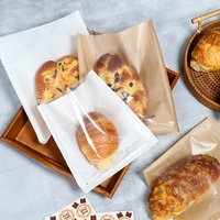 20/50/100PCS Disposable Kraft Paper Bags Anti Oil Portable Breakfast Bread Paper Bag Baking Cookies DIY Christmas Packaging