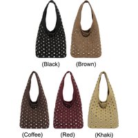 Stylish Studded Hobo Bag Trendy Shoulder Bag Punk Underarm Satchels Tote Handbag for Women Travel Work