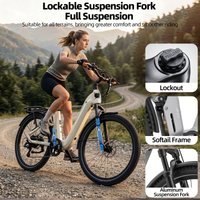 TTGO S6 City E-Bike 27,5 Zoll Drehmomentsensor 250W Motor 48V 15AH Akku Hydraulische Bremsen Elektrofahrrad für Erwachsene Herren 7S Abschließbare Gabel 100-120KM Pedalreichweite