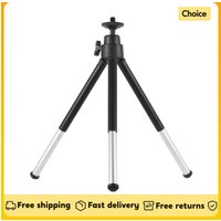 Mini Tripod 2-Section Extendable Desktop Tripod Stand Holder 1/4 Inch Screw Mounts for Smartphones ILDC Max. Load 0.5kg Black