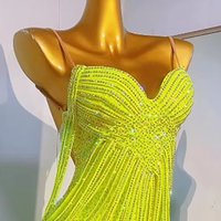 Latin Dance Competition Women's High-end Custom Super Flash Dress Sling Rumba Tango Performance Costume Blackpool dress