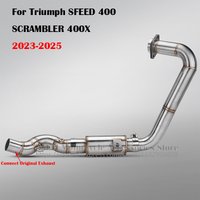 Slip On For TEIUMPH SPEED 400 SCRAMBLER 400X 2023 - 2026 Motorcycle Exhaust Escape System Header Pipe Stainless Steel Muffled
