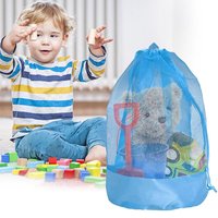 Large Capacity Storage Bag Portable Beach Toys Mesh Sand Digging Toy Organizer Pouch Backpack Drawstring Sports Bags