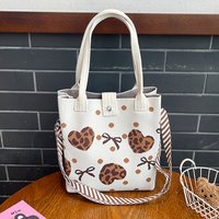 Romantic Love-Themed Knitted Shoulder Bag, High-Quality Eco-Friendly Gift Bag, Multifunctional Large-Capacity Tote Bag, Suitable for Gifting to Family, Friends, Classmates, Holiday Shopping,