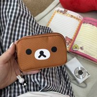 Japanese Cute Cartoon Bear Oxford Cloth Ccd Bag Storage Bag Lipstick Bag Coin Purse Card Bag Headphone Bag Retro Props Gift 2025