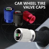 For VRS Emblem Octavia A5 A7 Fabia Enyaq Rapid Yeti Superb Kodiaq 4Pcs Aluminum Car Tire Valve Caps Wheel Stem Air Dust Covers
