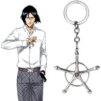 Anime Bleach Keychain Ishida Uryuu Cosplay Ginreigojiaku Unisex Key Pendant Jewelry Costume Accessories Halloween