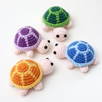 Cute Handmade Crochet Turtle Plush – Mini Pink & Orange Tortoise Stuffed Toy, Creative Gift for Friends, Family