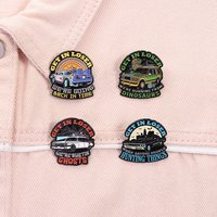 Retro Science Fiction Movies Inspired Vehicle Car Enamel Pin Cartoon Anime Movies Car Brooch Lapel Badge Punk Jewelry Gift