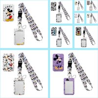 Disney Mickey Mouse Embossed Bus Case Subway Student Card Holder with Keychain Lanyard - Cartoon Series Accessory