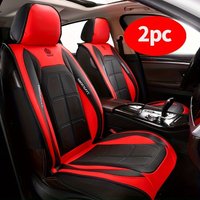 2pcs Universal Color Matching Faux Leather Front Car Seat Covers Suitable for Sedan SUV Models, Driver and Passenger Seats