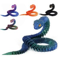 New 3D Printed Snake Realistic Snake Statue Movable Joint Fidget Toys Desk Gift Eyes are random styles.