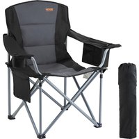 SucceBuy Camping-Klappstuhl für Erwachsene, tragbare, gepolsterte Sessel mit vier Lendenrücken und Seitentaschen für Strand, Rasen, Picknick