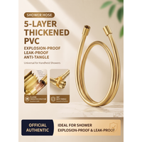 Sunset Gold Smooth PVC Shower Hose 1.5M G1/2 Universal Flexible Bath Pipe 360° Anti-Tangle High Pressure Tube