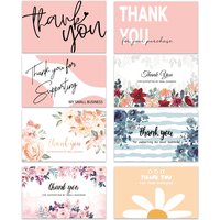 10-30pcs 9cm*5.4cm Pink Flowers Thank You Cards For Gift Card Box Package Decoration Shopkeeper Baking Small Business