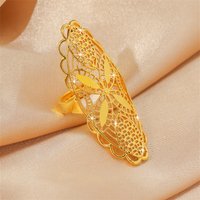 Elegant Gold Color Exaggerated Big Ring for Women Bride Birthday Wedding Engagement Valentine's Day Fine Jewelry Ring Gifts
