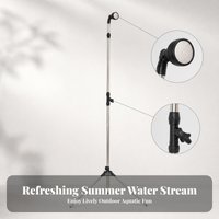 Telescopic Shower Adjustable Height Tripod Shower Quick-Connect Aluminum Rinse Spray Head for Garden Yard Outdoor Pool Beach