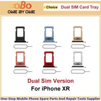 Dual SIM Card Tray Holder Slot Replacement for iPhone XR Double SIM Card Tray Slot Holder Red Blue Black White Coral Yellow(1PC)