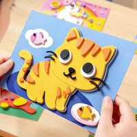 Children's 3D Stickers, 10 Random Sheets, Single-Use, Handmade Eva Craft Decals, Animal Shapes, Suitable for DIY Projects, Educational Crafts | 3D Decals | Children's Educational Science and Education