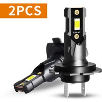 1Pcs/2Pcs/4Pcs Mini Size H7 LED Fog Light Bulbs 6000LM 3000K Yellow Noiseless Fan High Penetration For Motorcycle Auto