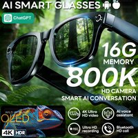 4K Ultra HD AI Smart Glasses Men Women 8MP Camera Bluetooth Call Wireless Headphones Video Recording Sports Smartglasses 2026