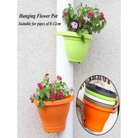 Vaso de flores pendurado cesta criativa armazenamento calha downspout vaso de flores interior útil corrimão pendurado plantador
