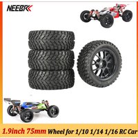 NEEBRC 12mm Hex Hubs 1.9Inch 75mm Off Road Buggy Tires Wheel Rubber for RC 1/14 1/16 1/10 Car Wltoys 144001 Scx10 Traxxas Parts