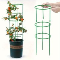 18 Pcs/set 6 Layers Plant Support Plant Stakes Round Plant Support Ring Plastic Plant Cage Holder Flower Pot Climbing Trellis