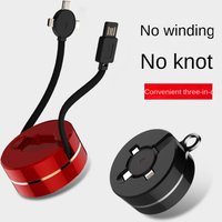 66w Super Fast Charging One-to-three Retractable Data Cable Mobile Phone Three-in-one Charging Cable