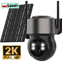 Kamera IP solarna WiFi zewnętrzna bezprzewodowa z wbudowanym akumulatorem, kamera PTZ, noktowizor, ostrzeżenia w czasie rzeczywistym, monitoring wideo, iCsee