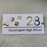 1pc Custom Number & Text Dog Paw Acrylic Double Layer House Number Sign,Address Door Number,Home Apartment Mailbox Decor