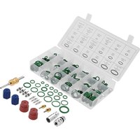 17 Pcs Air Conditioning Valve Core Kit + 270PCS O-Ring Seals Kit R134a Valve Core A/C Refrigeration System AC Valve Removal Tool