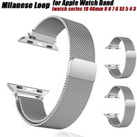 Sliver Milanese Loop strap for apple watch band 44mm 40mm 45mm 41mm 42mm 38mm 49mm metal iwatch series 10 46mm 9 8 7 6 SE 5 4 3