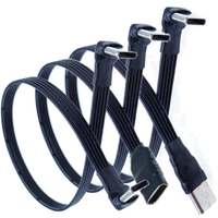 USB 2.0 Type-C Band Flat Cable Extension FPC Cable USB 2.0 USB-C 90° Up/Down Angled Plug 5Cm-1M For TV PC