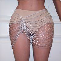 Sexy Shiny Tassel Crystal Waist Chain Women's Jewelry Fashion Luxury Nightclub Bridal Party Water Drop Pendant Body Chain