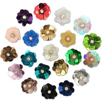 Handmade Beading Sequin Patch Clothing Accessories Colorful Flower Pattern DIY Gifts for Shoes Hats Packaging