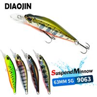 Suspending Minnow Fish Bait Rozante 63SP Jerkbait 63mm 5g TROUT BASS Lure Saltwater Twitch Jerk Retrieve Artificial Hard Baits