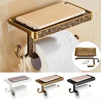Vintage-Inspired Carved Toilet Paper Holder - Wall-Mounted Space Aluminum Roll Dispenser for Bathroom Kitchen