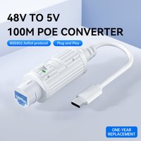 44V-57V Type-C PoE Converter, RJ45 Port Output 5V/2A, IEEE802.3af/at for Passive 5V Devices