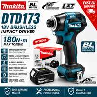 Original Makita DTD173 18V LXT Bürstenloser Akku-Schlagschrauber Elektroschrauber 180N·m mit Makita BL1860 6.0Ah BL1850 BL1840 18V Akku Doppel-LED EU Lokaler Schnellversand