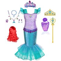 Mermaid Dress for Girls Kid Children Carnival Halloween Christmas Fancy Clothing Birthday Party Gift