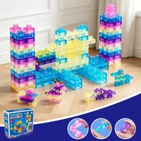 Transparent Jelly Squishy Building Blocks Soft TPE Non-Toxic STEM Educational Sensory Fidget Toy for Birthday Party Favor Gifts