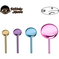 10pcs ASTM F136 Titanium Push Pin Lobe Piercing Push-in Lip Labret Ring Top Threadless Replacement Cartilage Helix Earring