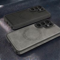 Retro Leather For Magsafe Case For Samsung Galaxy S26 S25 Edge S24 FE S23 S22 Plus Ultra A57 A37 A17 A56 A36 Magnetic Back Cover