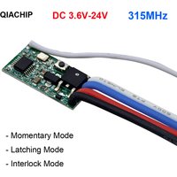 QIACHIP 5pcs 315Mhz Universal Wireless DC 3.6V-24V Remote Control Switch 1 CH RF Relay Receiver LED Light Controller DIY Kit