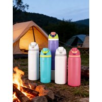800ML Thermos Bottle With Straw Stainless Steel Car Thermal Cup Sports Water Bottles Keeps Cold and Heat Thermal Mug