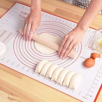 Lager Silicone Pastry Mat for Rolling Dough with Measurement Thick Non Stick Baking Fondant Counter Mat Oven Liner, 24x16 Inch