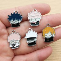 10pcs Cartoon Charm for Jewelry Making Enamel Necklace Bracelet Earring Pendant Diy Accessories Alloy Metal White Plated